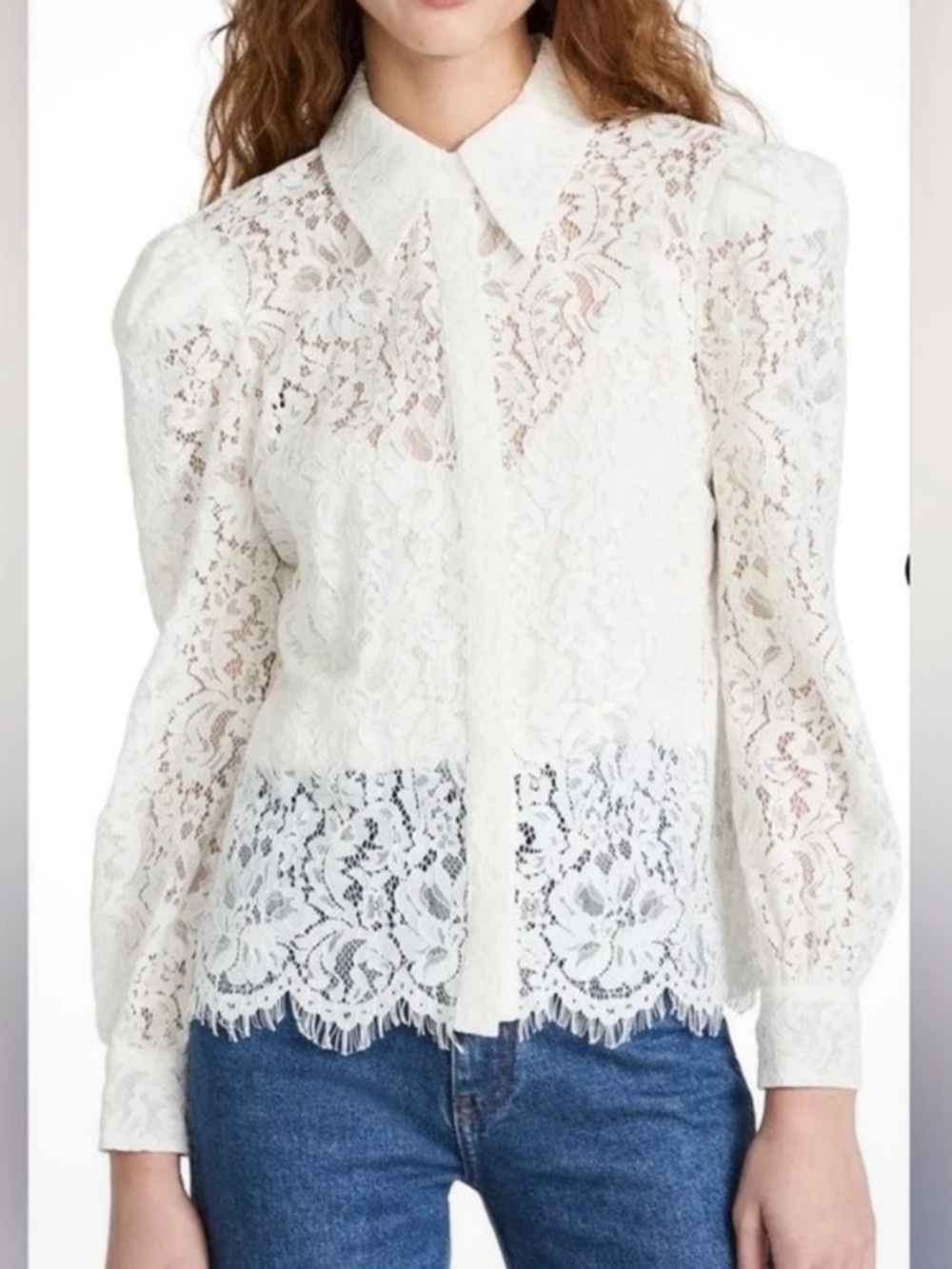 L’Agence Jenica Lace Blouse | Ivory | Size XS | NWOT